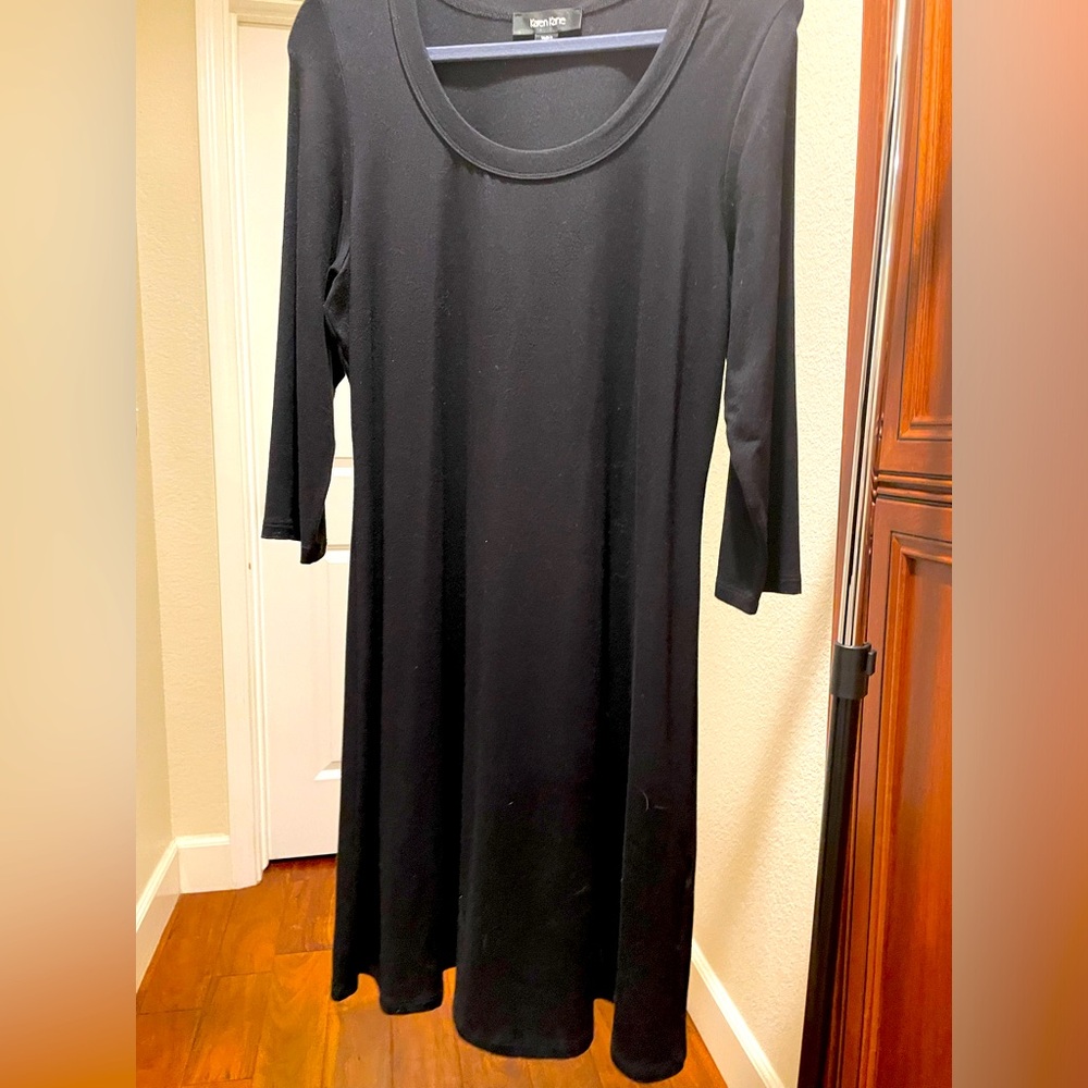 Karen Kane stretch cotton black mid length dress XL
